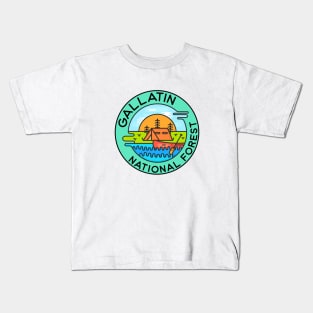 Gallatin National Forest Montana Camping Canoe Kids T-Shirt